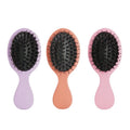Mini Small Sugar Colors Natural Bamboo Wood Massage Scalp Air Cushion Paddle Detangling Kids Hair Brush With Custom Logo