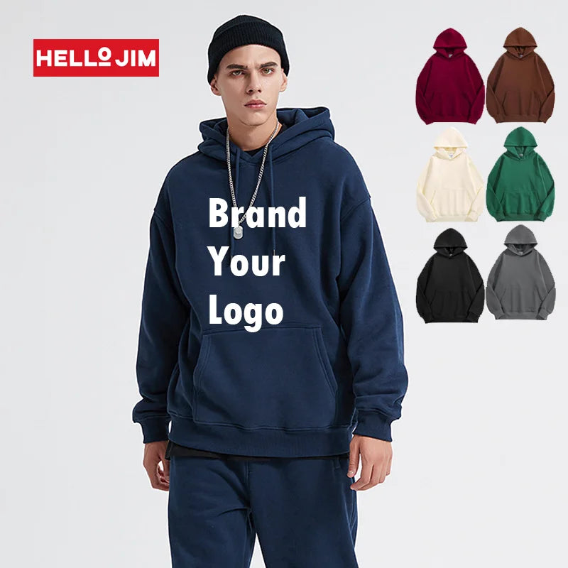 Wholesale Hoodies High Quality Blank 500g Fleece Inside Heavyweight Hoodies Sweatshirts Print Unisex Pullover Men's Hoodies