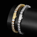 Hip Hop Fine Jewelry Snap Clasp Mens Tennis Bracelet Iced Out Diamond Bracelets with Cubic Zirconia