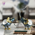 Sparkling Rhinestone Lucky Animal Tabletop Decoration Light Luxury Cute Elephant Crystal Ornament Office Living Room Home Decor