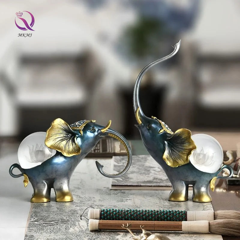 Sparkling Rhinestone Lucky Animal Tabletop Decoration Light Luxury Cute Elephant Crystal Ornament Office Living Room Home Decor