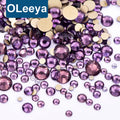 OLeeya Mixed Size Gold Back SS4-SS30 Glass Strass Non Hotfix Rhinestone Nails Art Flat Back Crystal Rhinestones for Decorations