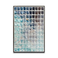 Acrylic Gradient Blue Twisty Mosaic Black Metal Framed 3D Wall Art for Living Room