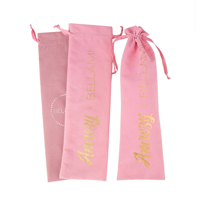 Manufacturer Custom Logo Drawstring Velvet Slim Bags for Hair Bundles & Hair Culer