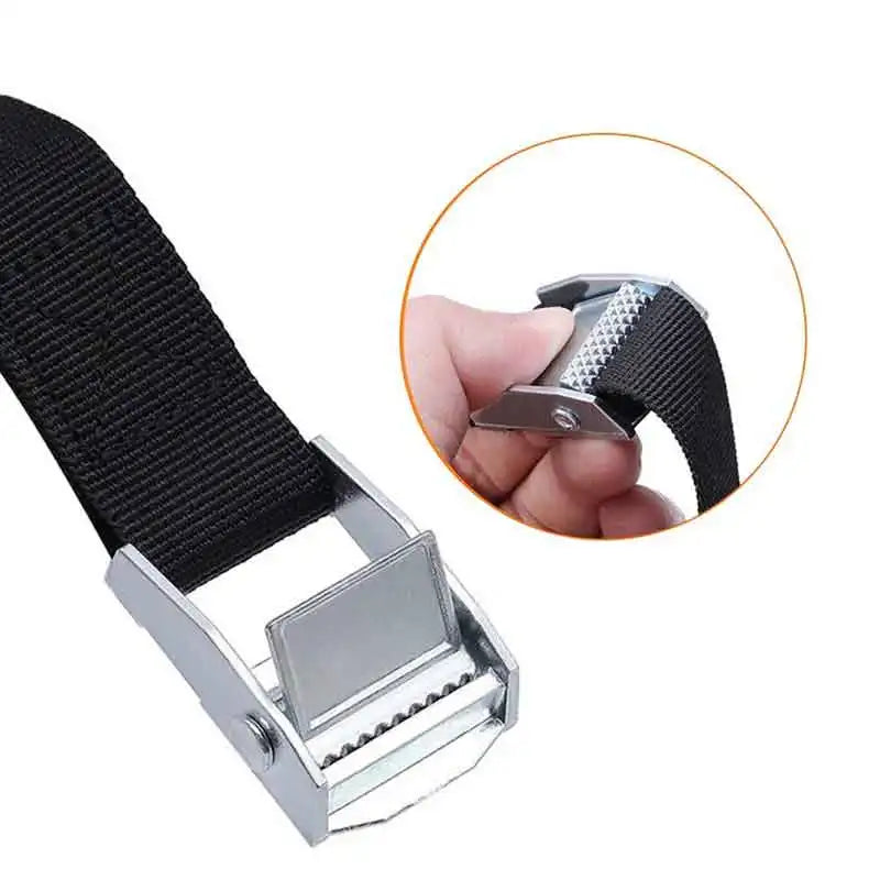 Portable Polyester Cargo Straps with Strong Ratchet Belt Luggage Bag Metal Buckle Tie-Down Belt for Cars Motorcycles Bikes