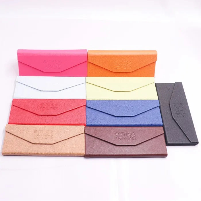 Latest Design PU Luxury Custom Glasses Packaging Boxes Triangle Folding Sunglasses Case