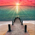 Chenistory  Diamond Painting 5D DIY Full Round Square Mosaic Beach Sunset Cross Stitch Personalized Gift Home Decors