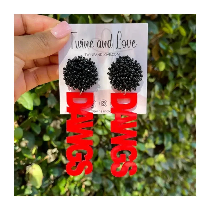 Personalized Beaded Stud Earrings College Football EarringsHotty Toddy Earrings