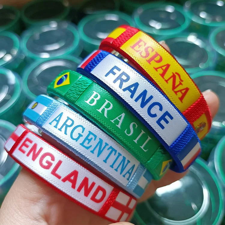 Wholesale Wristband for 2022 Soccer Custom Football Flag Bracelets Country World Flag Wristbands Wrist Bands