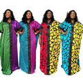 2026 New Fashion Bead Splicing Dress Short Sleeve Long Dot Colorful Robe for Women K0422