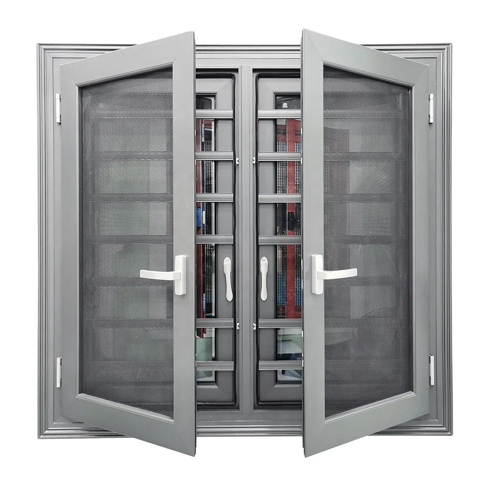 Customizable Professional Design Double Glazed Aluminium Casement Windows Modern Swing Style with Screen