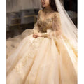 S0521T 2025 High Quality Half-Sleeve Wedding Dress Bride Short-Sleeved Polyester Material With Printed Pattern Drop Shipping