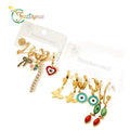Fatingna Fashion Stainless Steel Earrings Trendy Pendant Studs with Hook Matching Small Drop Studs Dou Dou Personality Style