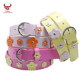 Hot Sale Pin Buckle Toddler Girls Belt Flower Hollow Studs PU Leather Belts for Kids Girls
