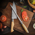 Professional Blade Honing Steel Diamond Sharpening Rod for Kitchen Knife with Olive Wood