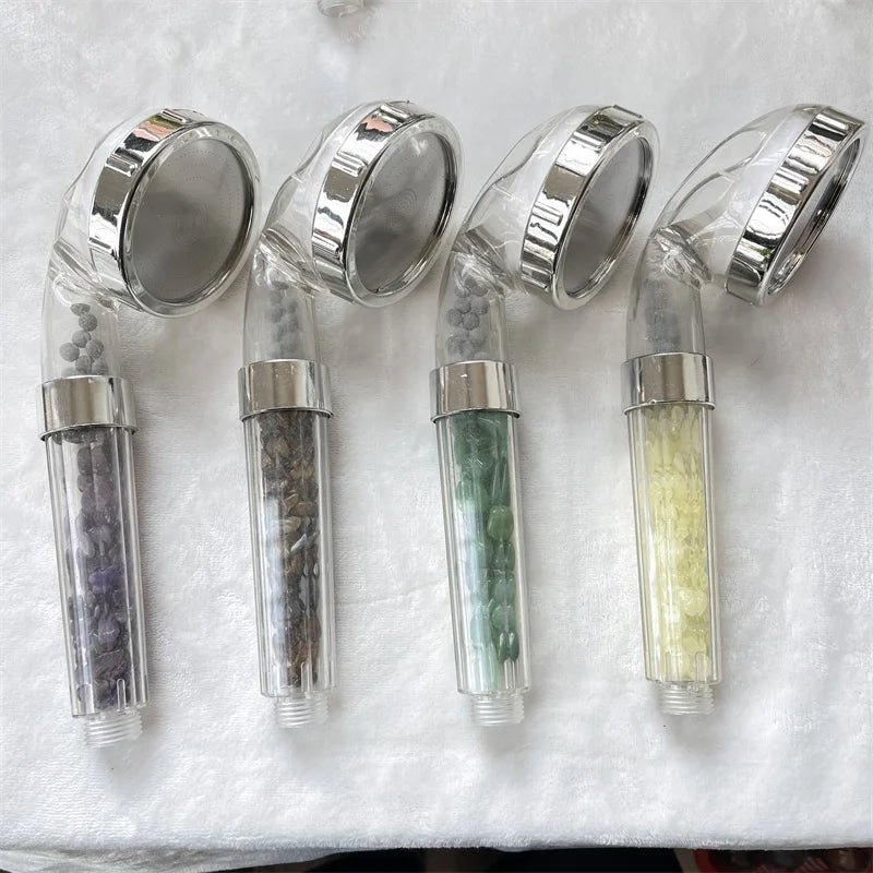 Wholesale Natural Gravel Stones Filters Spiritual 7 Chakra Crystal Handheld Shower Head