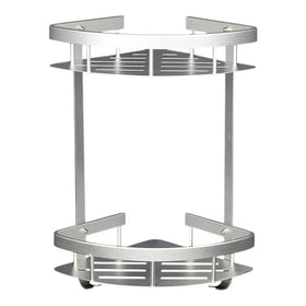 Bathroom Space Aluminum Corner Basket Wall-Mounted Shower Caddy Single Layer Triangle Shelf Bathroom Corner Shelf Organizer