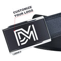 Premium Quality Personalised Automatic Buckle Genuine Leather Belts Custom Logo Buckle
