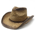 Summer Jazz Hat New Spray Painted Paper Straw Casual Sun Protective Beach Cowboy Hat