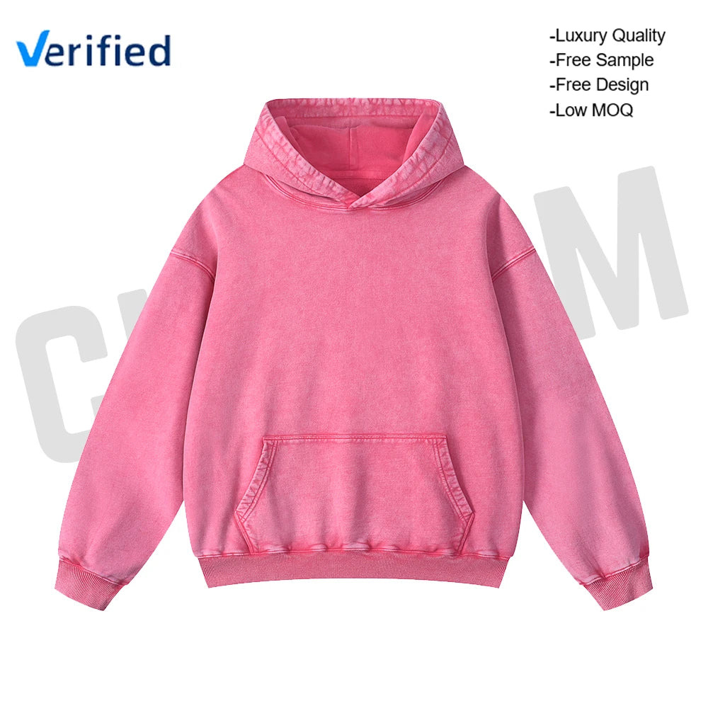 Wholesale Heavyweight Cotton Men's Hoody Quality Luxury Pullover Hoodies Oversized Custom Print Puff Printing 3D Pattern Winter