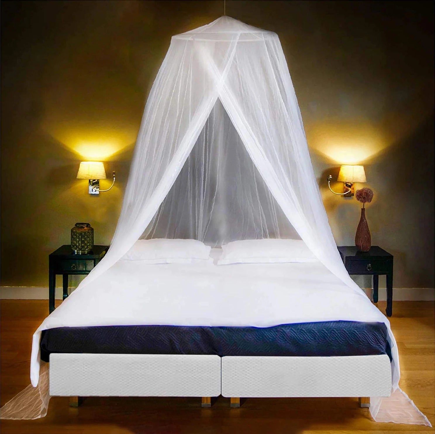 Ultra Large Double Bed Canopy Luxury Single King Size Full Adults Hanging Bug Net Quick Easy Installation with Folded Feature