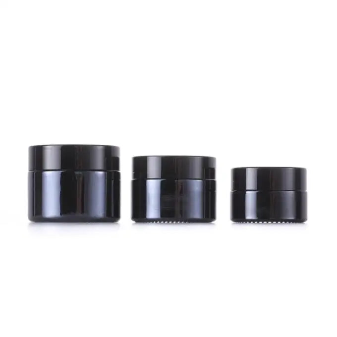 20g 30g 50g Shiny Black Glass Cosmetics Cream Jar