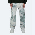 Custom Logo Designers Jeans Men's DTG Print All Over Sublimated Baroque Artwork Relaxed Fit Denim Jeans Long Pants