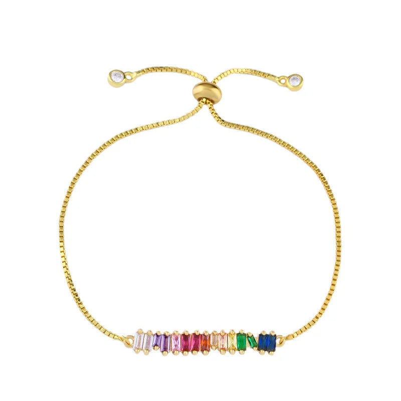 Fashion Colorful Necklace Rainbow Choker Necklace Rainbow Crystal Rhinestone Pendant Necklace for Men and Women