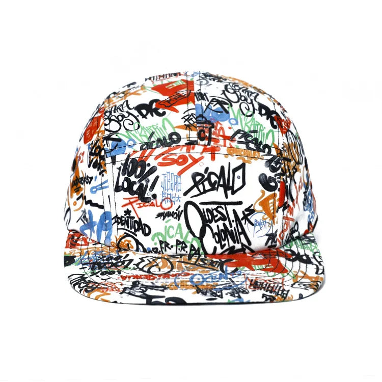 Wholesale Factory Low Price Hawaii Floral Printing 3D Logo Custom Snapback Hat Sporty Dobby Fabric Hand Embroidery Hip Hop Style