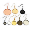 10pcs 8-25mm Inner Size With Earring Hooks DIY Earrings Cabochons Blank Base Setting Bezel Tray DIY Jewelry Making Accessories