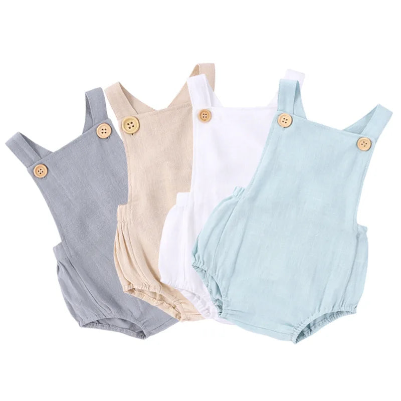 Wholesale Infant Clothes Summer Baby Polyester Cotton Rompers Sleeveless Suspender Newborn Jumpsuit