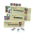 Custom Carved logo Double 6 Six Domino Game  Republica Dominicana Puerto Rico Flag Dominoes Set Game