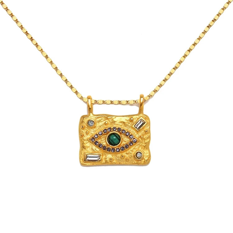 Trending Jewelry for 2023 INS Stainless Steel Gold Plating Hiphop Body Hidden Camera All Seeing Eye Necklace