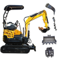 Small Digger New diesel Engine 2 Ton Mini Excavator Swing Boom Excavator Telescopic Track Excavator