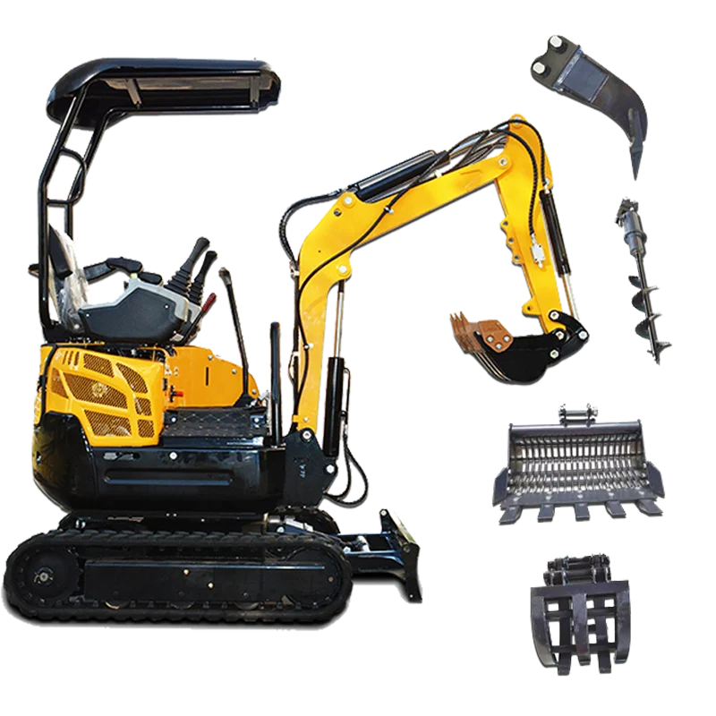 Small Digger New diesel Engine 2 Ton Mini Excavator Swing Boom Excavator Telescopic Track Excavator