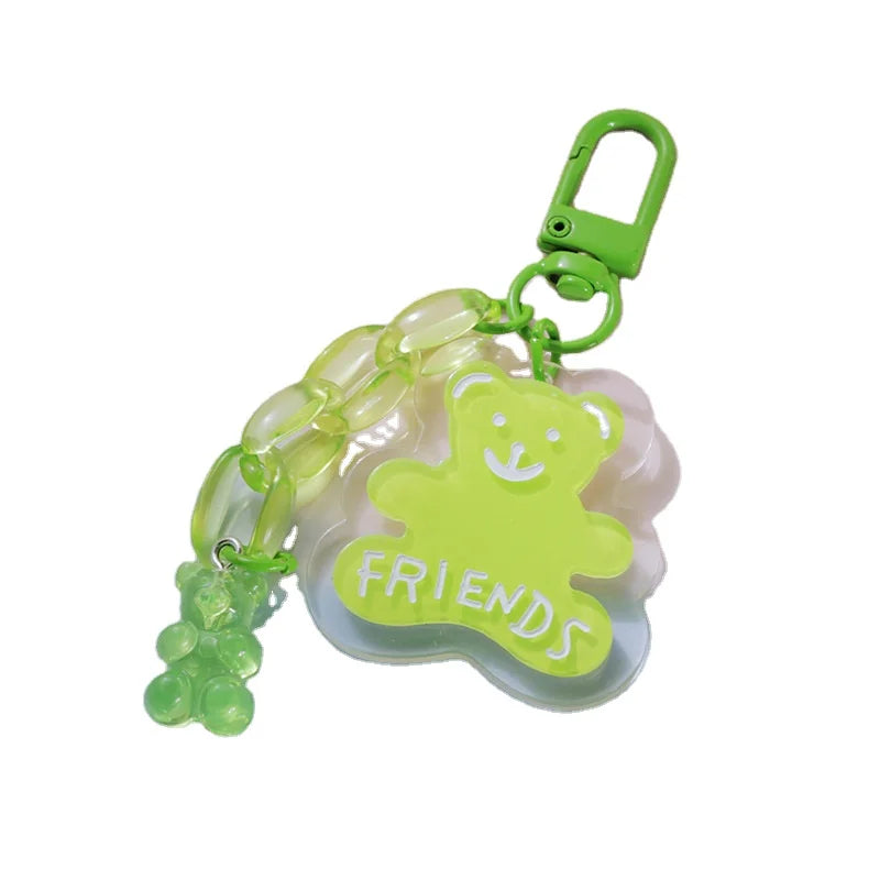 Custom Eco-Friendly Bear Animal Anime Digital Photo UV Printing Waterproof Acrylic Plastic Keychain