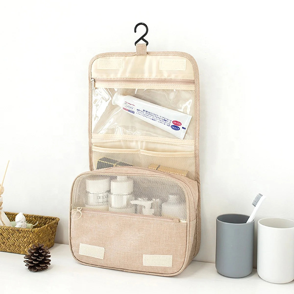 China Large Oxford Travel Toiletry Bag Women Cosmetic Makeup Travel Organizer Dopp Kit Hanging Travel Toiletry Bag