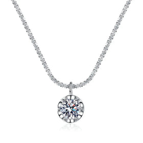 D Color Moissanite Pendant S925 Sterling Silver Sparkling Vegetable Chain Moissanite Necklace for Women
