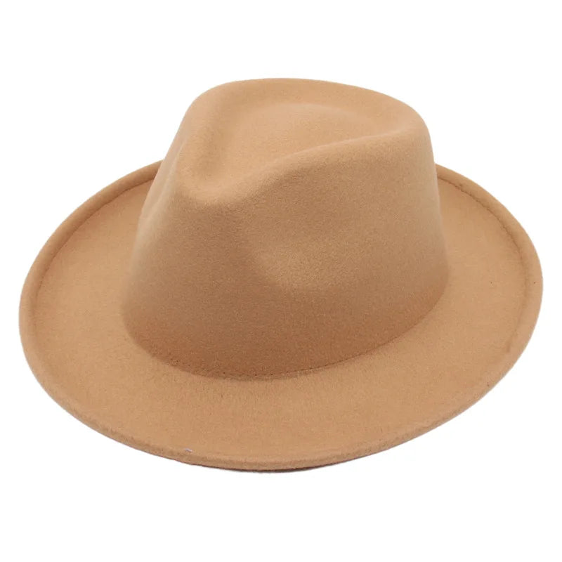 Big Head Size Winter Vintage Jazz Hat Felt Fedora Hats for Men Women