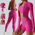 Women's Wholesale Gym Fitness Seamless Sports Suit Long Sleeve Jacket Leggings With Print Solid Design Spandex Workout Material