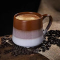 Customizable 15oz Two Tone Ceramic Coffee Mug Dipped Glaze Stoneware Coffee Milk Tea Cups