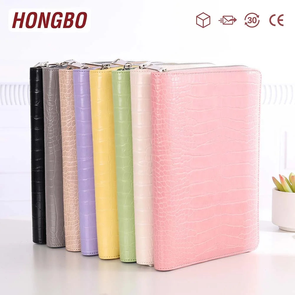 A5 Leather Folio Planner Cover & Money Binder Organizer with Zippered Case 45 Lined Sheets for Gift/Office Use
