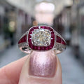CAOSHI New Arrival Vintage Rose Red CZ Ring for Women Exquisite Design Silver Color Party Lady's Finger Rings