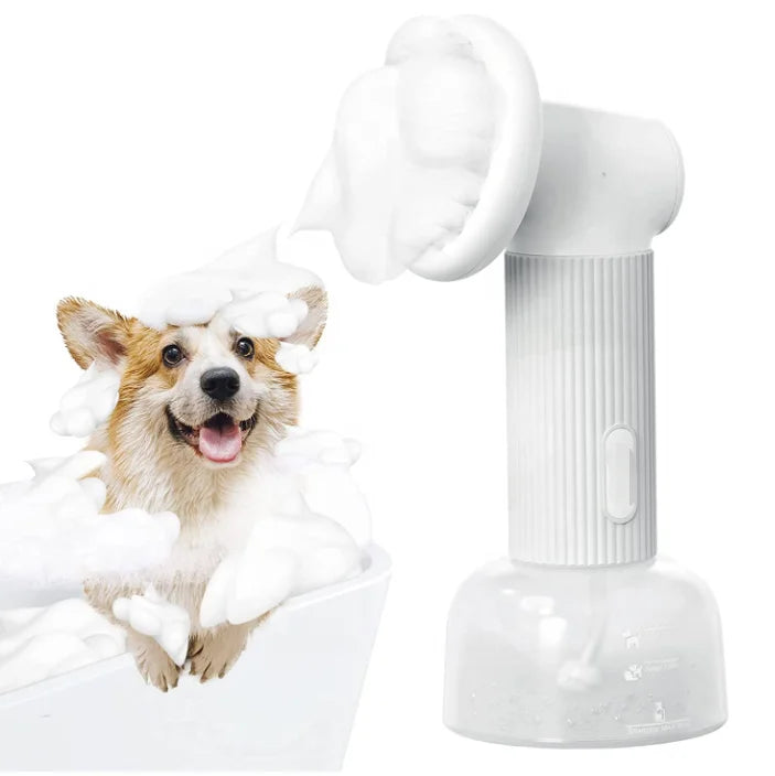 Auto-Foaming Dog Bath Brush No Pre-Wetting Dog Shampoo Brush With Soap Dispenser  Pet Bath Brush Scrubber Foam Quickly