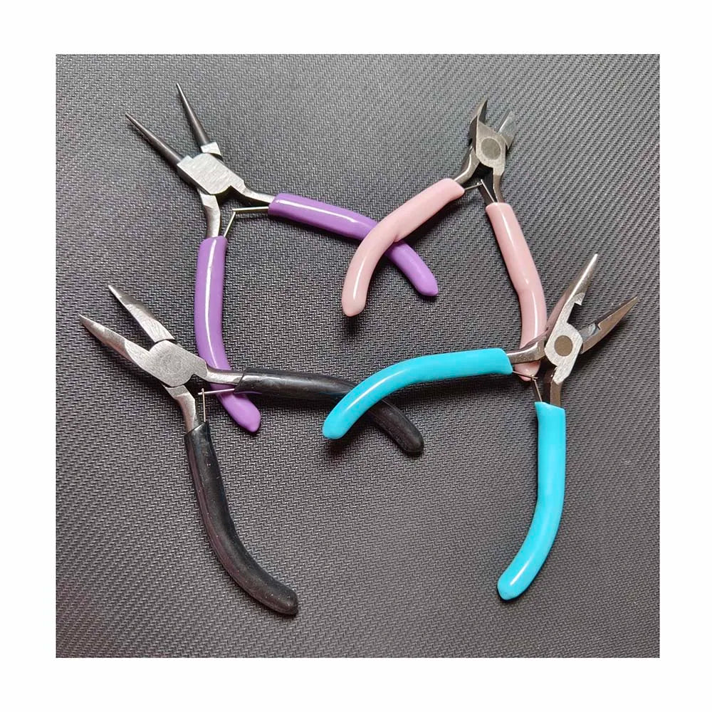4Pcs Jewelry Making Pliers Tools Needle Nose Pliers Round Nose Steel Pliers Wire Cutters Fit Hand DIY Jewelry Craft