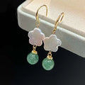 Classic Star Pendant Earrings Freshwater Pearl Jade Women Pearl Jewelry Natural Hypoallergenic 12-13mm Anniversary 627