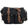 Vintage Canvas with Leather Men and Women Messenger Bag Shoulder Casual Simple Shoulder Crossbody Bag