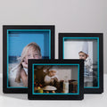 Merlin Living Wood Photo Frame Black and Blue Decorative Picture Frame for Home for Cadres and Photos