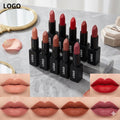 New Fashion 24 Colors Custom Private Label Solid Lip Stick Cosmetics Cruelty Free Vegan Matte Lipstick