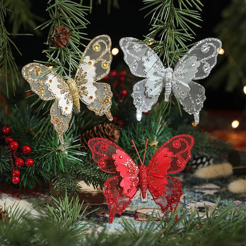Christmas Ornaments Christmas Tree Decor Butterflies Ornaments Xmas Gift Christmas Decorations for New Year Decor